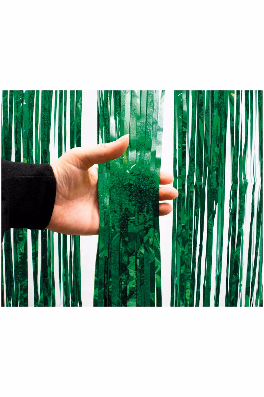 Netagon Shimmer Tinsel Curtain Green W/H: 100 x 300 cm – 5