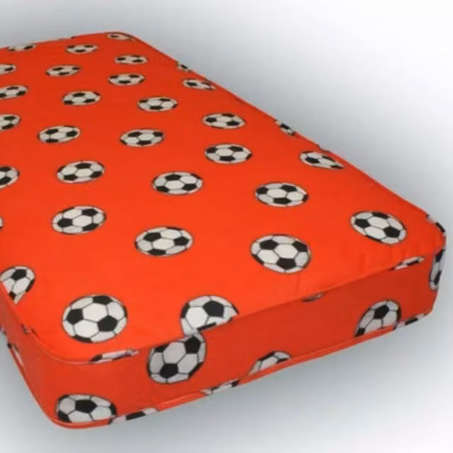 Wilson Beds Childrens Sporty Football Mattress, Red, Black and White, W/D/H: 90 x 190 x 16 cm