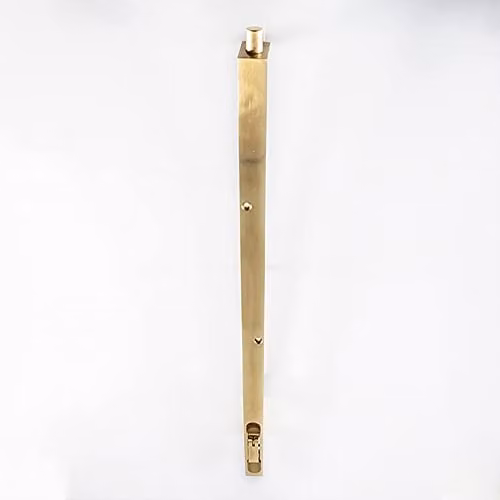 Loops Lever Action Flush Door Bolt with Flat Keep Plate in Polished Brass
