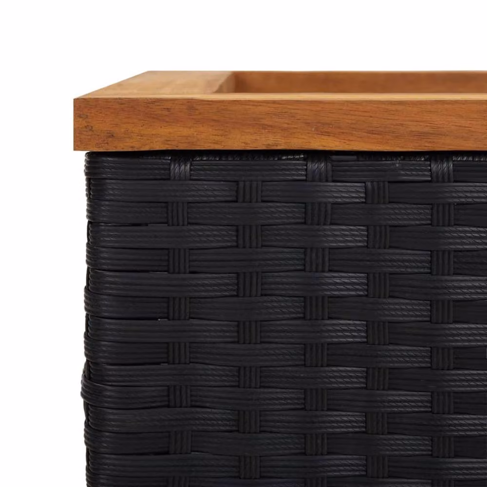 Berkfield Home Black Poly Rattan Planter W/D/H: 40 x 40 x 80 cm – 4