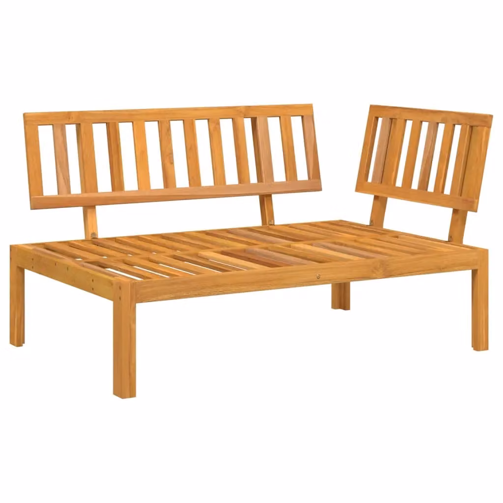 Berkfield Home Garden L-Shape Pallet Corner Sofa in Brown Solid Acacia Wood – 2