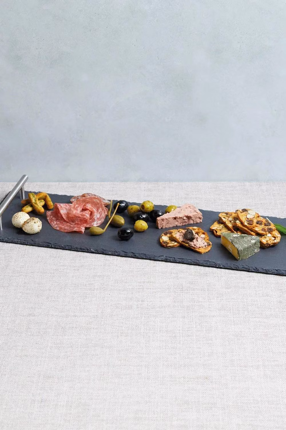 Artesa Black Slate Rectangular Appetiser Serving Platter with Handles – 2