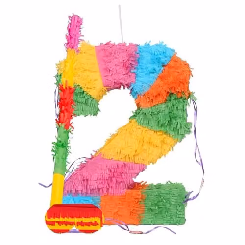 Fax Potato Number 2 Pop-Out Piñata Set with Stick and Blindfold in Multicolour – 1