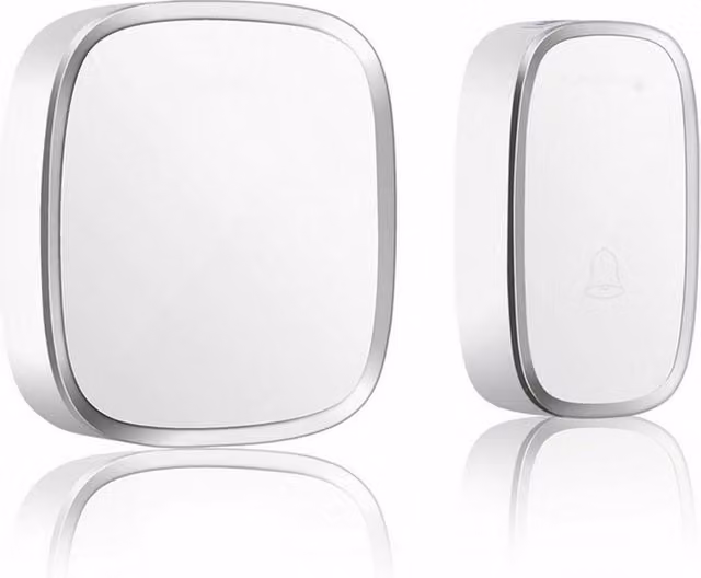 SPETLEK Wireless Doorbell with 1 Transmitter and 1 Receiver, White, W: 52 cm, H: 5.2 cm
