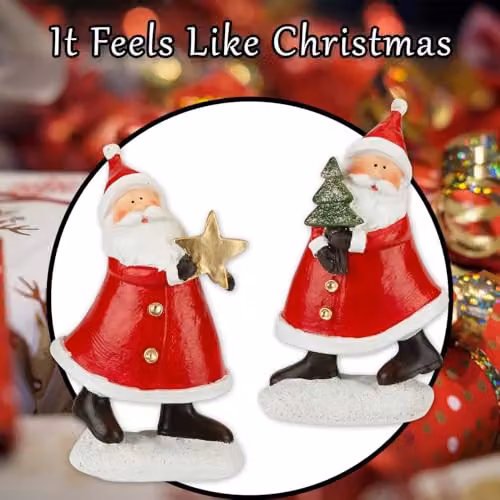 VFM e-Store Red Santa Christmas Ornaments 2 Pack, W/H: 16 x 9.5 cm – 6