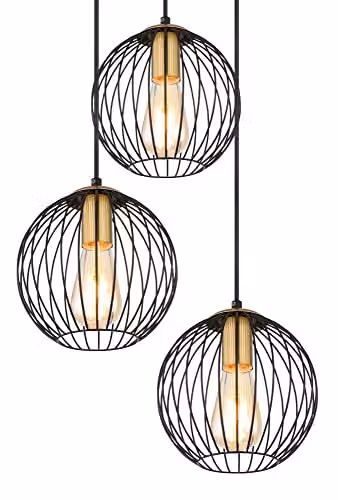 Globo Lighting Black Metal Sphere Pendant Light