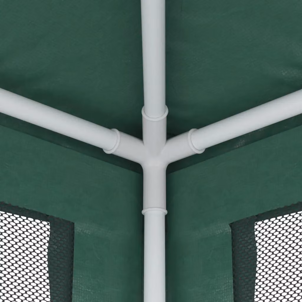 Berkfield Home Green Party Tent with 6 Mesh Sidewalls, W: 6 m, D: 3 m, H: 3 m – 4