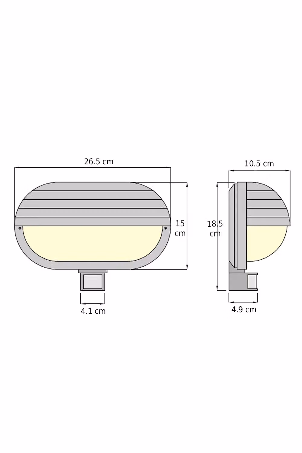 CGC Lighting Vespa White Oval Eyelid Bulkhead Wall Light with Motion Sensor – 4
