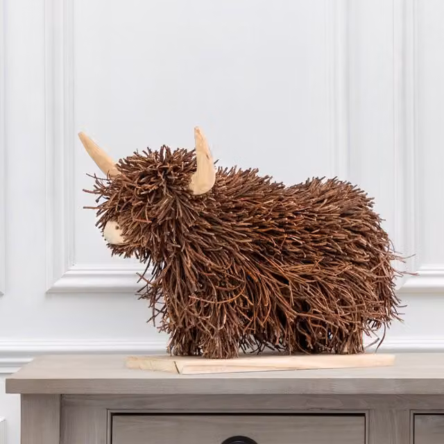 Voyage Maison Hewie Hand Crafted Rustic Wood Animal Sculpture in Brown