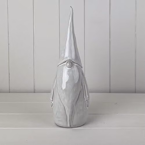 Gift Company White Ceramic Christmas Gonk Tabletop Ornament