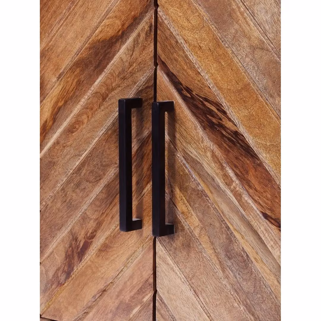 Jaipur Furniture Ltd Parquet Tall Slim Sideboard in Brown Mango Wood and Iron, W: 54 cm, D: 30 cm, H: 90 cm – 3