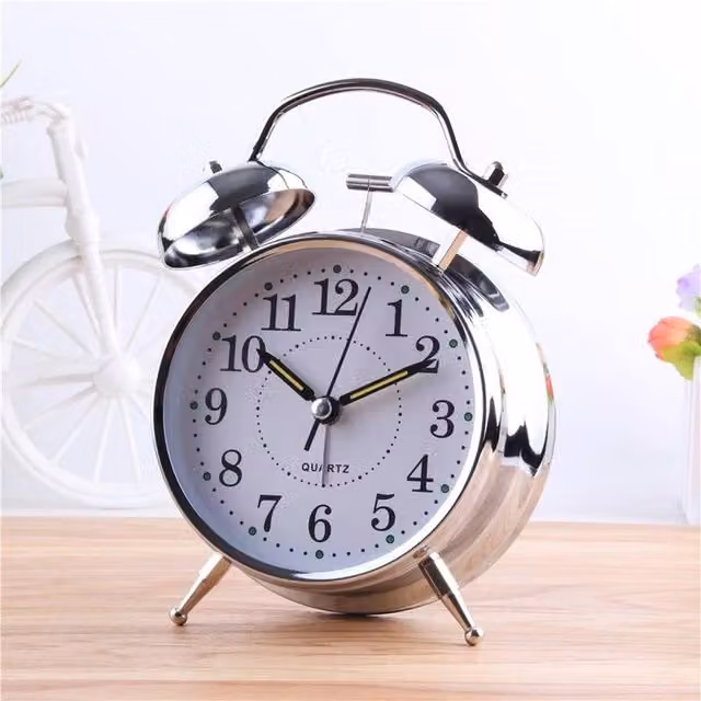 FLAVORA Alarm Clock with Night Light in Silver – 1