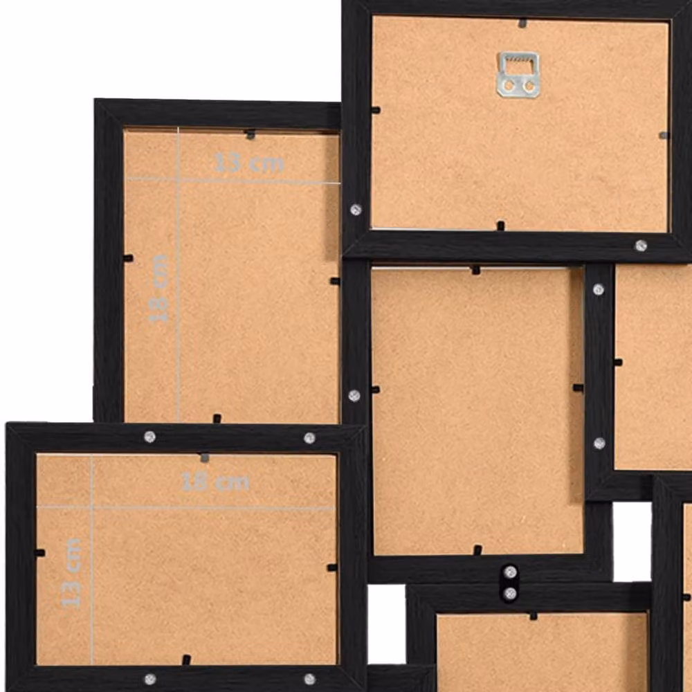 Berkfield Home Modern Black Collage Photo Frame for 10 Pictures, W/H: 13 x 18 cm – 6