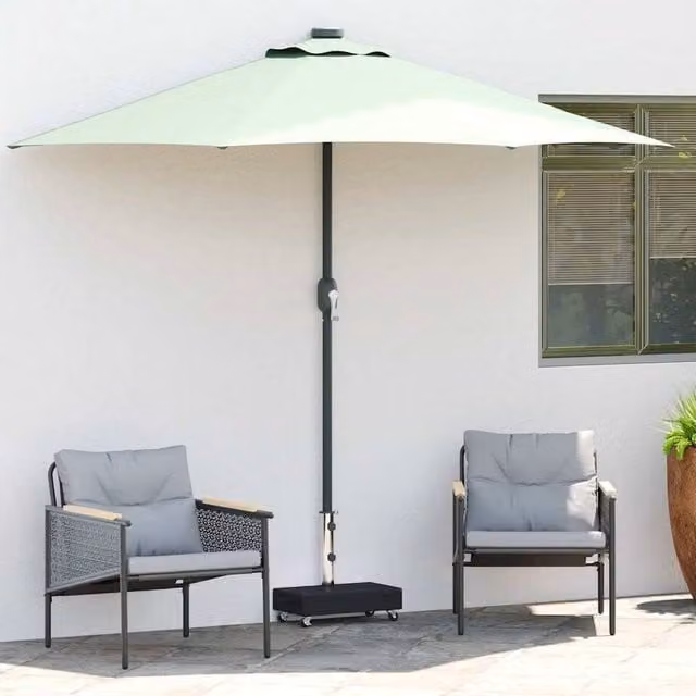 Berkfield Home Black Granite Parasol Base W/D/H: 45 x 25 x 8 cm
