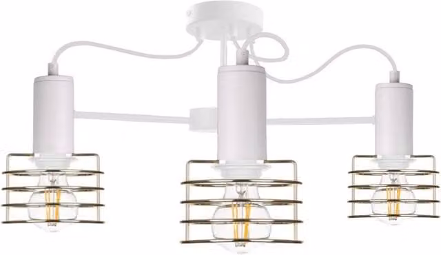 Netlighting Rune Multi Arm Semi Flush Ceiling Light, White, Diameter: 60 cm, 3x E27
