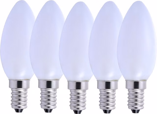 Harper Living Pack of 5 Dimmable Opal Candle E14 LED Bulbs, Warm White 2700K