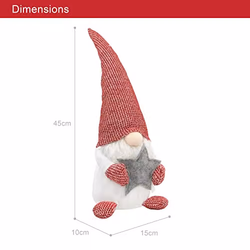 The Christmas Workshop Felt Gnome Ornament in White, Red and Grey – 2
