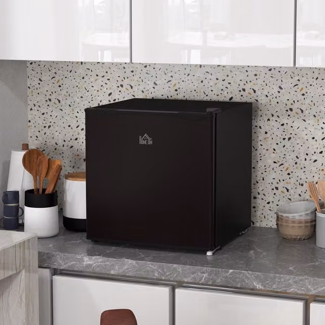 HOMCOM 35L Black Tabletop Upright Freezer with Removable Wire Shelf and Lockable Door