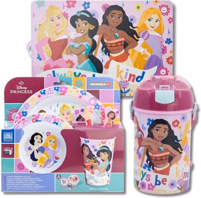 Disney Princess 7 Piece Multicolour Plastic Dinner Set – 1