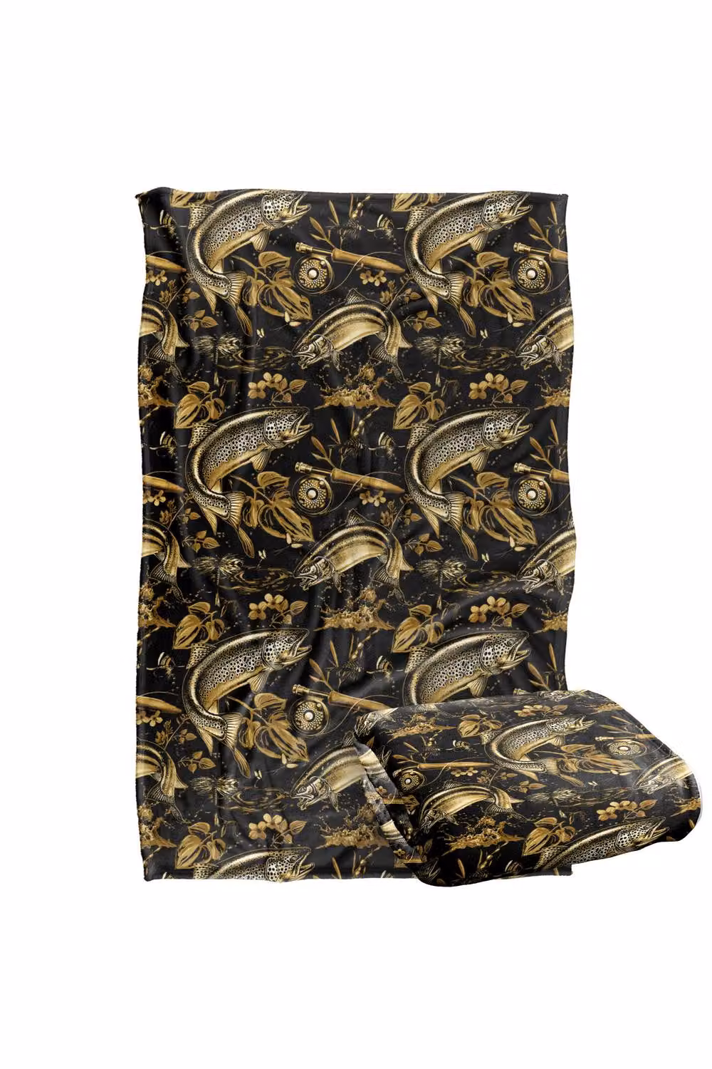 JQ Licensing Trout Tiki Fishing Pattern Super Soft Fleece Throw Blanket, Multicolour, W/D/H: 91 x 147 cm – 7