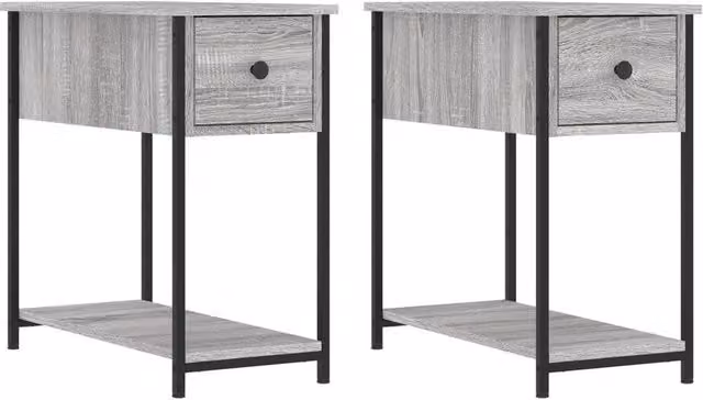 Berkfield Home Set of 2 Grey Sonoma Bedside Cabinets, W/D/H: 60 x 60 x 30 cm – 1
