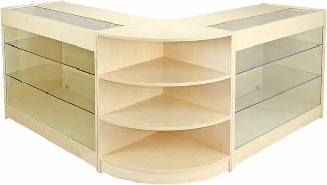 Monstershop Pulsar Maple Shop Counter and Retail Display Set F1 in Brown and Beige