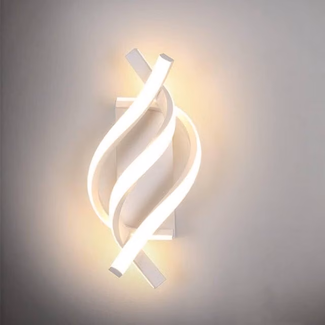 COMELY 22W LED Spiral Wall Light in White with Warm White 3000K Glow – 1