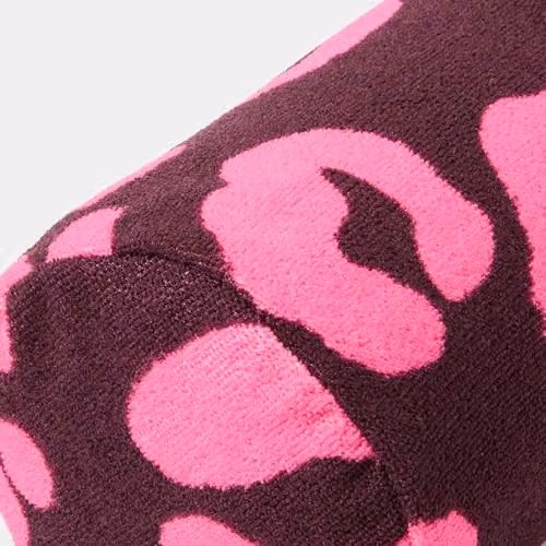 OHS Leopard Print Inflatable Bolster Cushion with Removable Microfibre Cover in Burgundy and Pink – 5