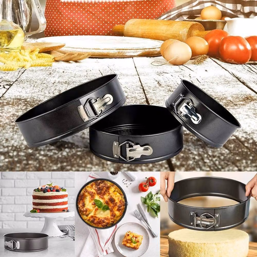 SPETLEK Set of 5 Round Non-Stick Springform Cake Tins, Black – 4