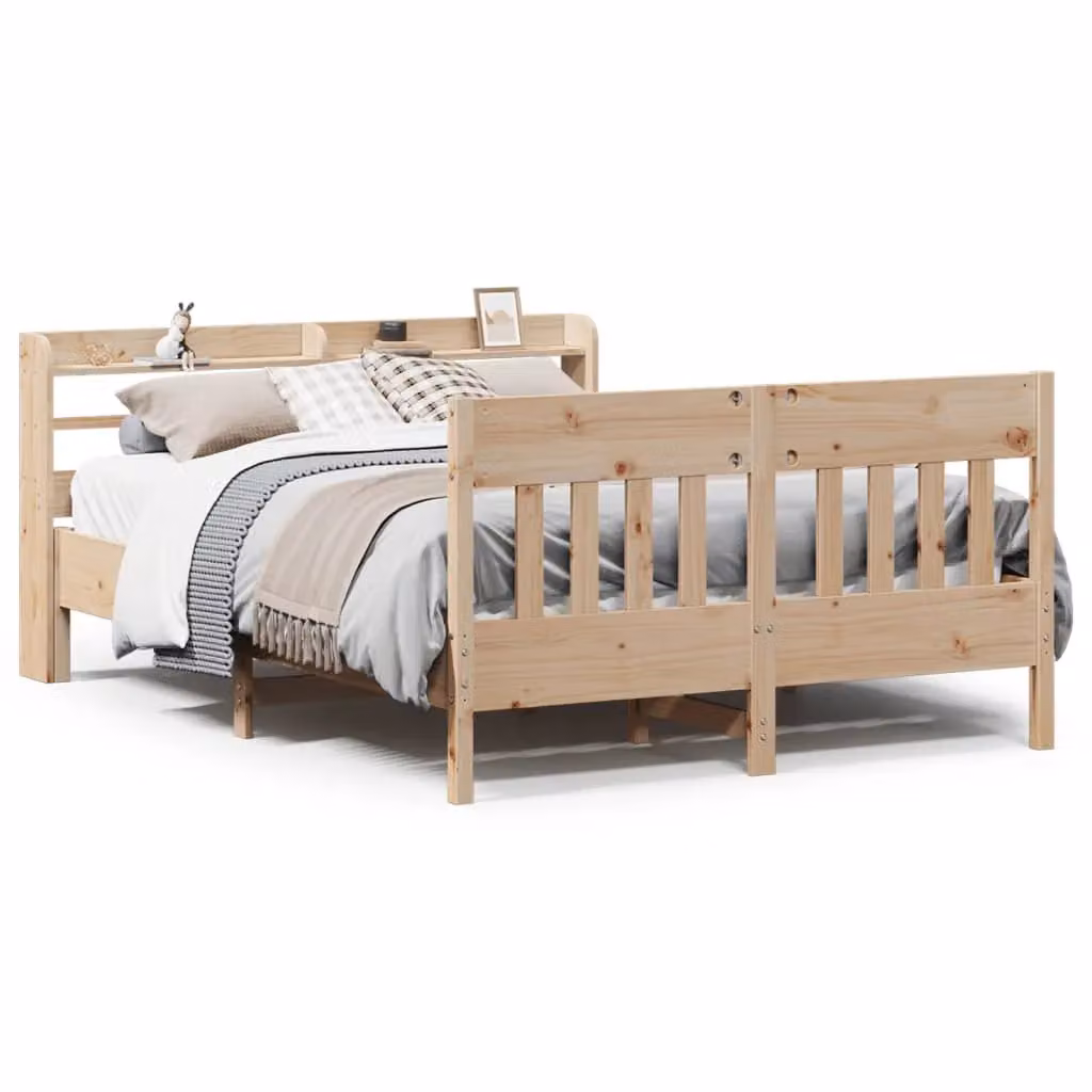 Berkfield Home Rustic Solid Wood Pine Bed Frame in Brown, 160 x 200 cm – 2