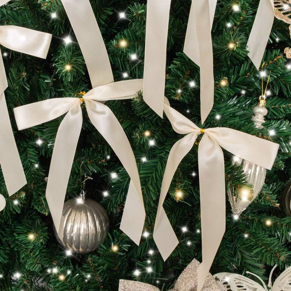 Melody Maison Set of 10 Cream Textile Christmas Hanging Pendant Decorations – 3