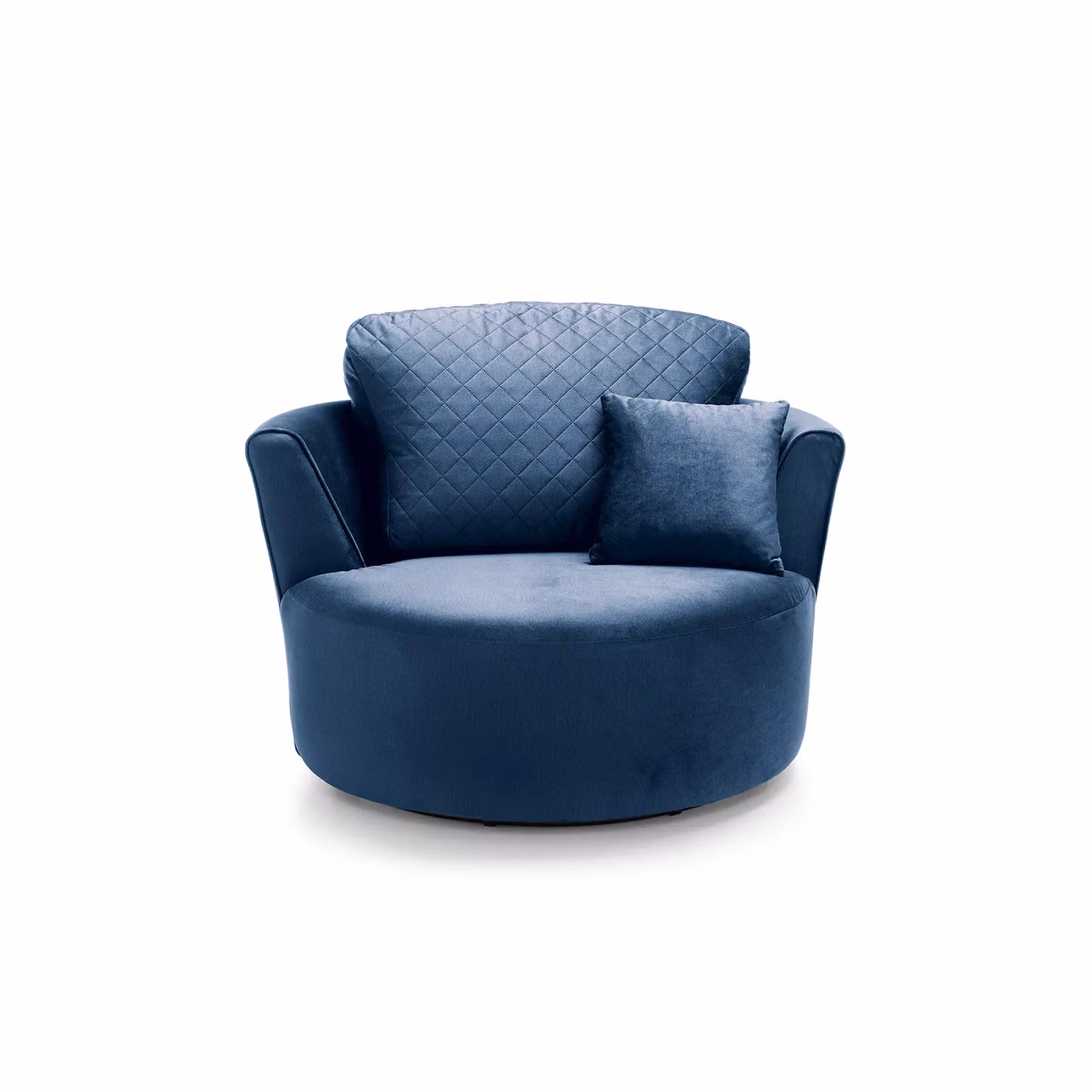 Abakus Direct Chicago Blue Velvet Swivel Tub Chair with Armrests – 2