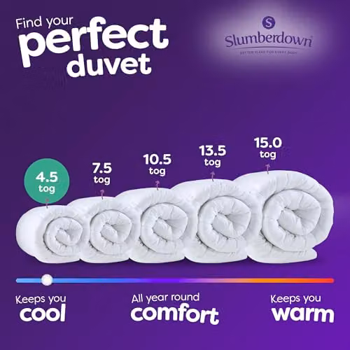 Slumberdown Anti Allergy Summer Duvet, 4.5 Tog, White, W/D/H: 260 x 220 cm – 3