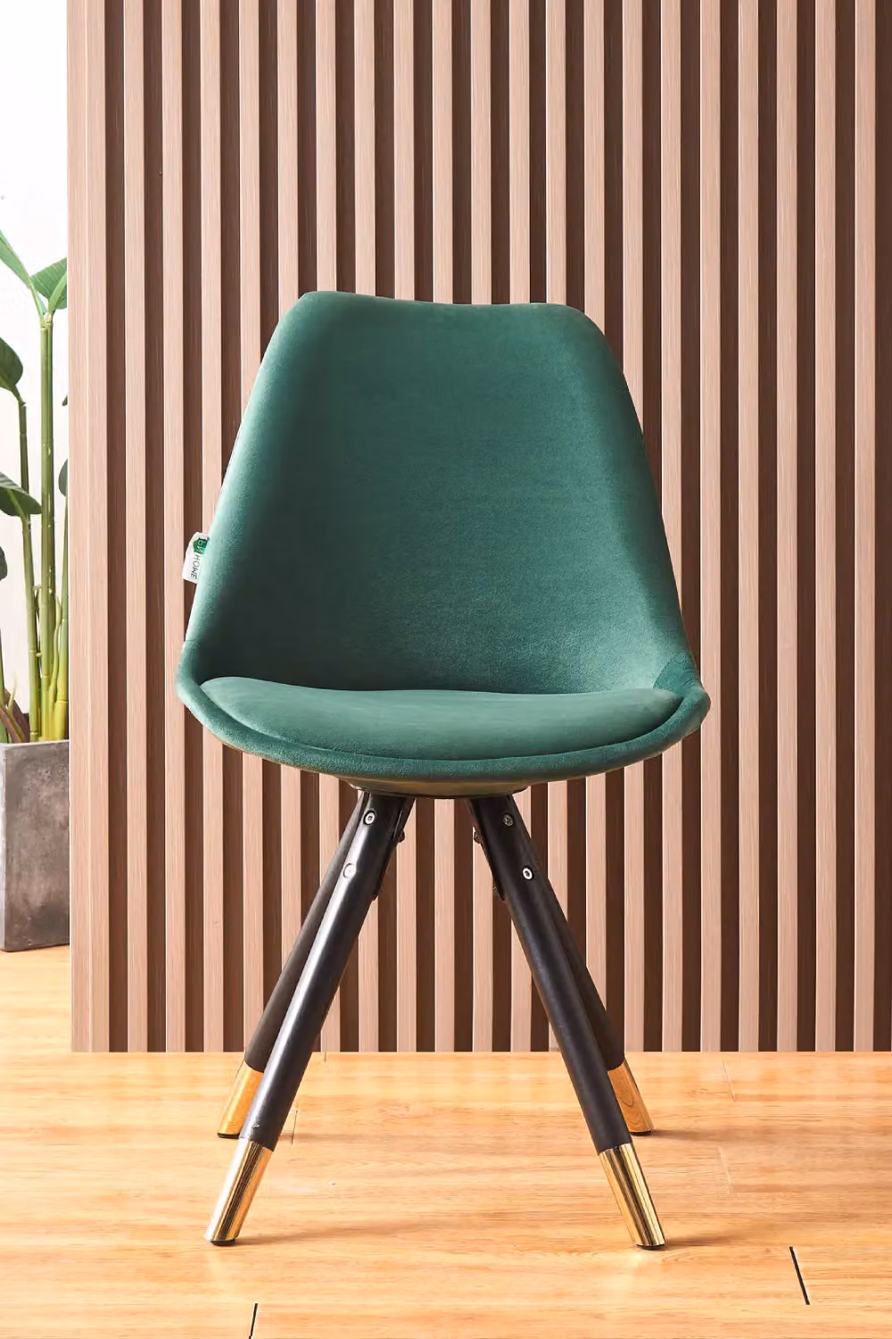 Life Interiors Sofia Ergonomic Modern Dining Chairs, Set of 2, Green Velvet with Gold Metal Legs – 2