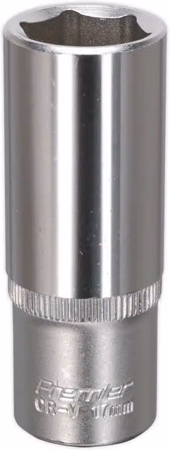 Loops 17mm Deep Drive Socket, 3/8 inch Square Drive, Chrome Vanadium, Silver – 1