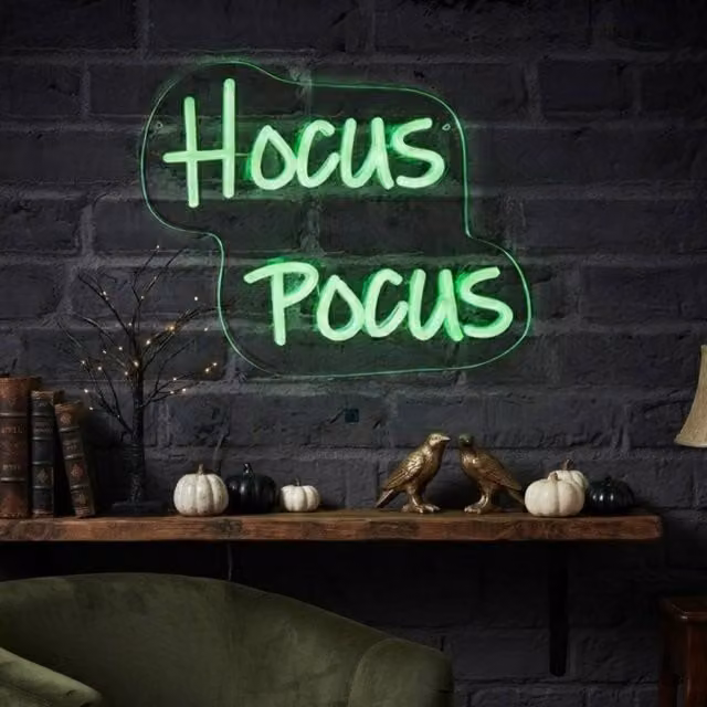 Garden Greatness Hocus Pocus Multicolour Neon LED Wall Sign