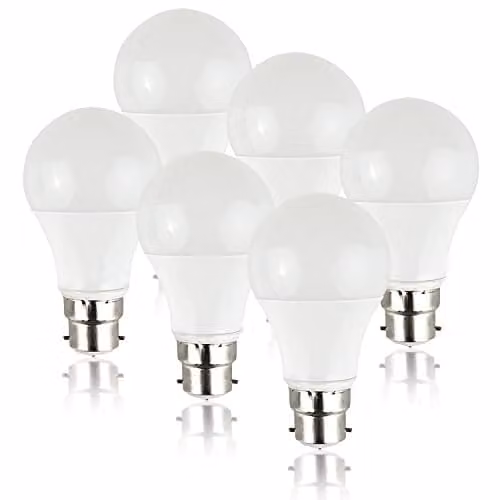 MiniSun 6W LED B22 GLS Energy Saving Bulbs, Pack of 6, Cool White 6500K