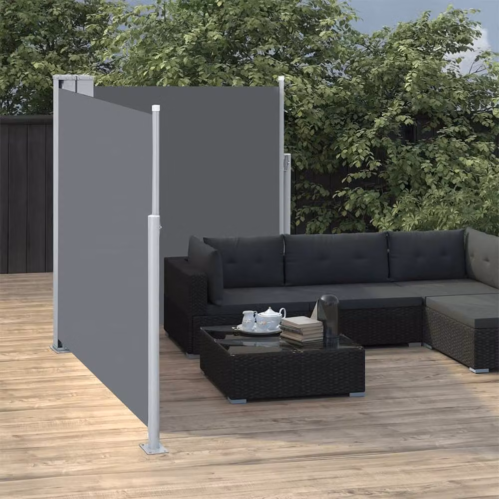 Berkfield Home Retractable Side Awning in Anthracite and Black, W: 600 cm, H: 140 cm – 3