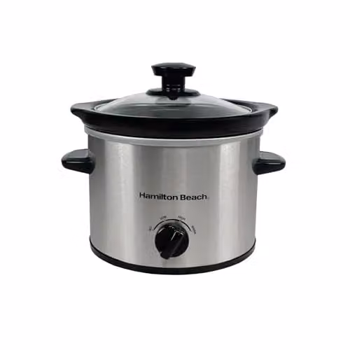 Hamilton Beach Mighty Mini Slow Cooker, 1.8L, Silver and Black