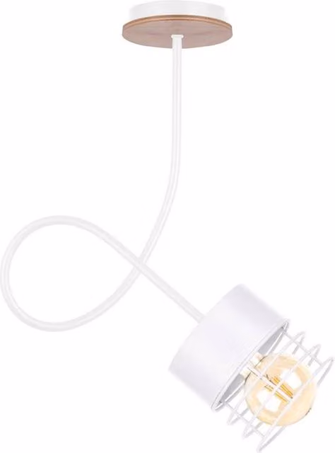 Netlighting Casa Slim Pendant Ceiling Light in White Wood, Diameter: 25 cm, E27