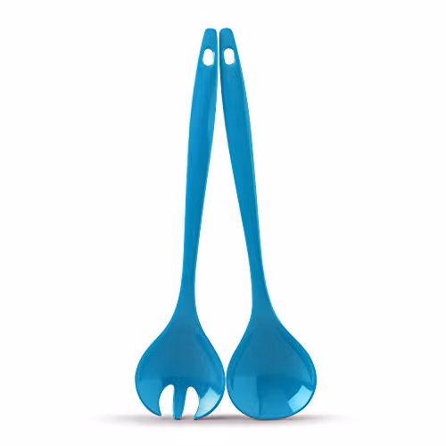 Zeal Melamine Salad Servers Set of 2 in Blue and Turquoise – 1