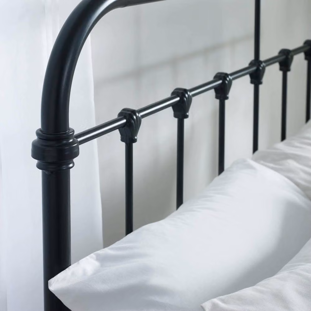 Cheshire Onyx Modern Metal Bed in Black, W/D/H: 150 x 200 cm – 5