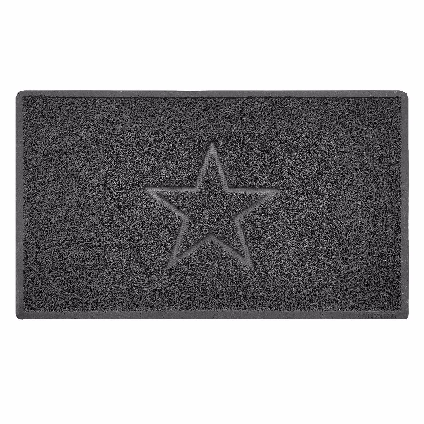 Nicoman Star Embossed PVC Spaghetti Door Mat in Dark Grey, W: 60 cm, D: 40 cm – 2