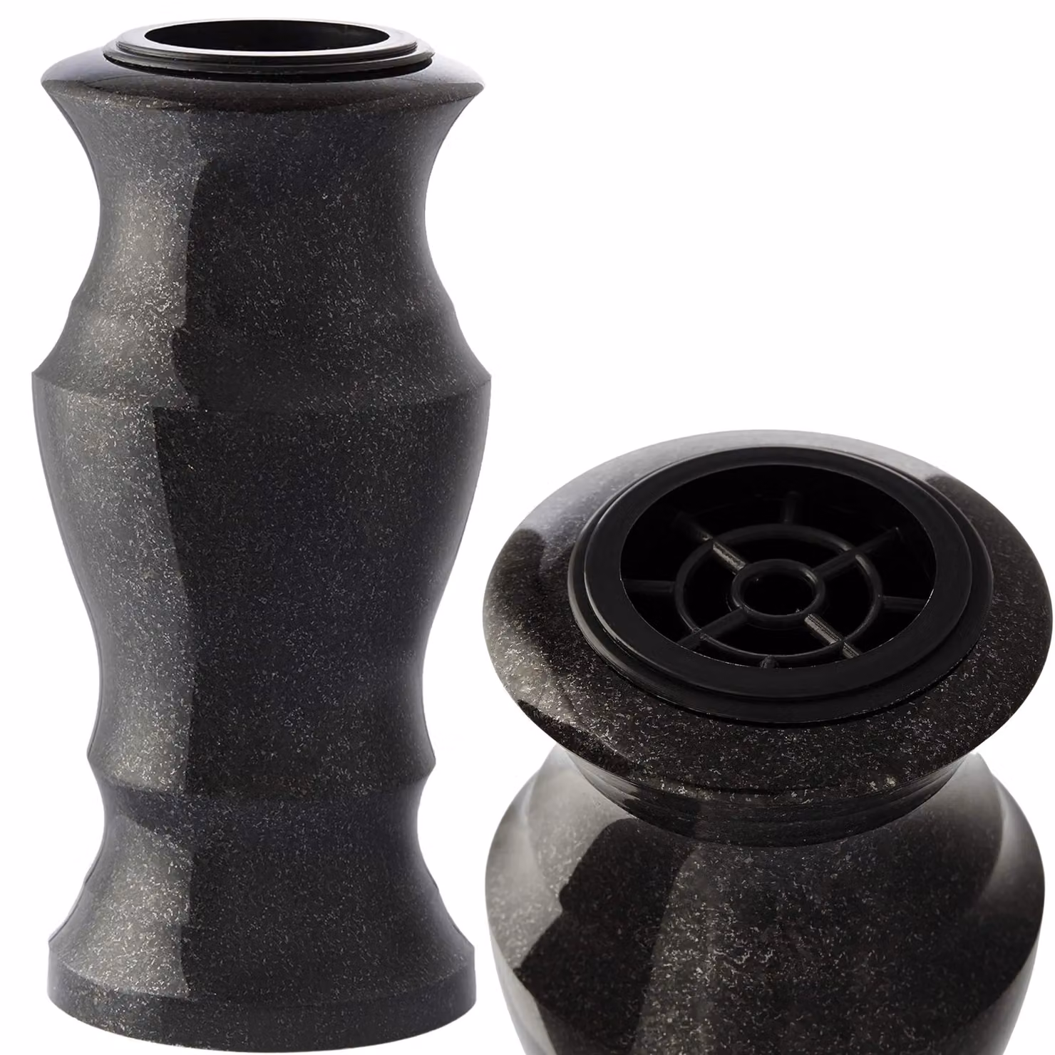 Novecrafto Black Granite Memorial Vase for Flowers, Solid Stone Tabletop Design for Cemetery or Garden – 8