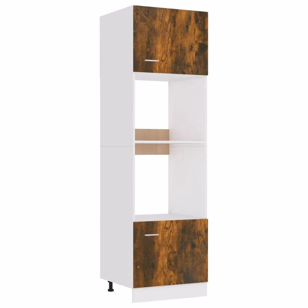 Berkfield Home Microwave Cabinet in Smoked Oak Brown, W/D/H: 60 x 57 x 207 cm – 2