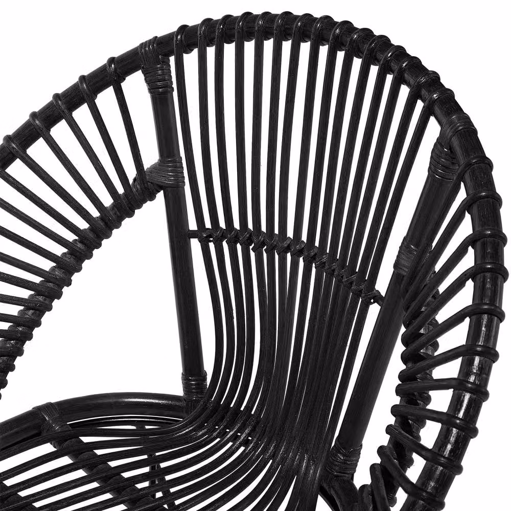 Wyld and Coco Acapulco Rattan Armchair in Black with Metal Legs – 4