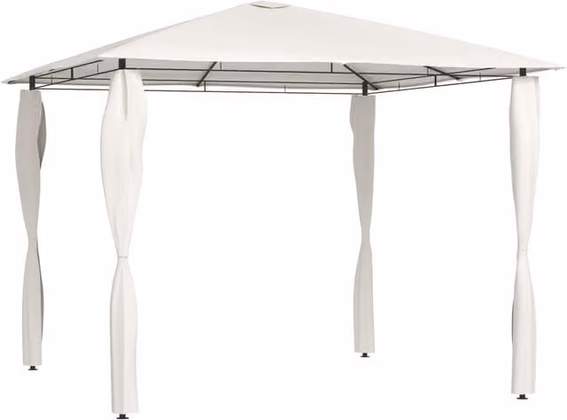 Berkfield Home Gazebo with Post Covers in Beige, W/D/H: 300 x 300 x 260 cm