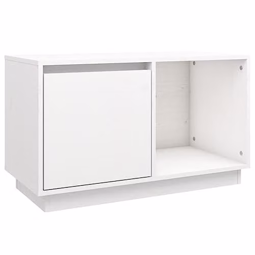 vidaXL White Solid Pine Wood TV Cabinet W/D/H: 74 x 35 x 44 cm – 1
