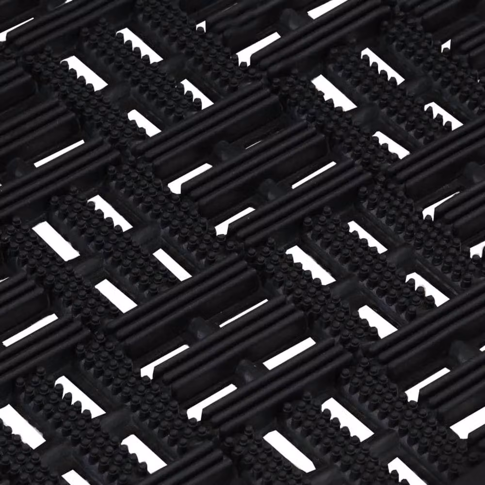 Berkfield Home Rectangular Rubber Door Mat, Black, W: 45 cm, L: 75 cm – 4