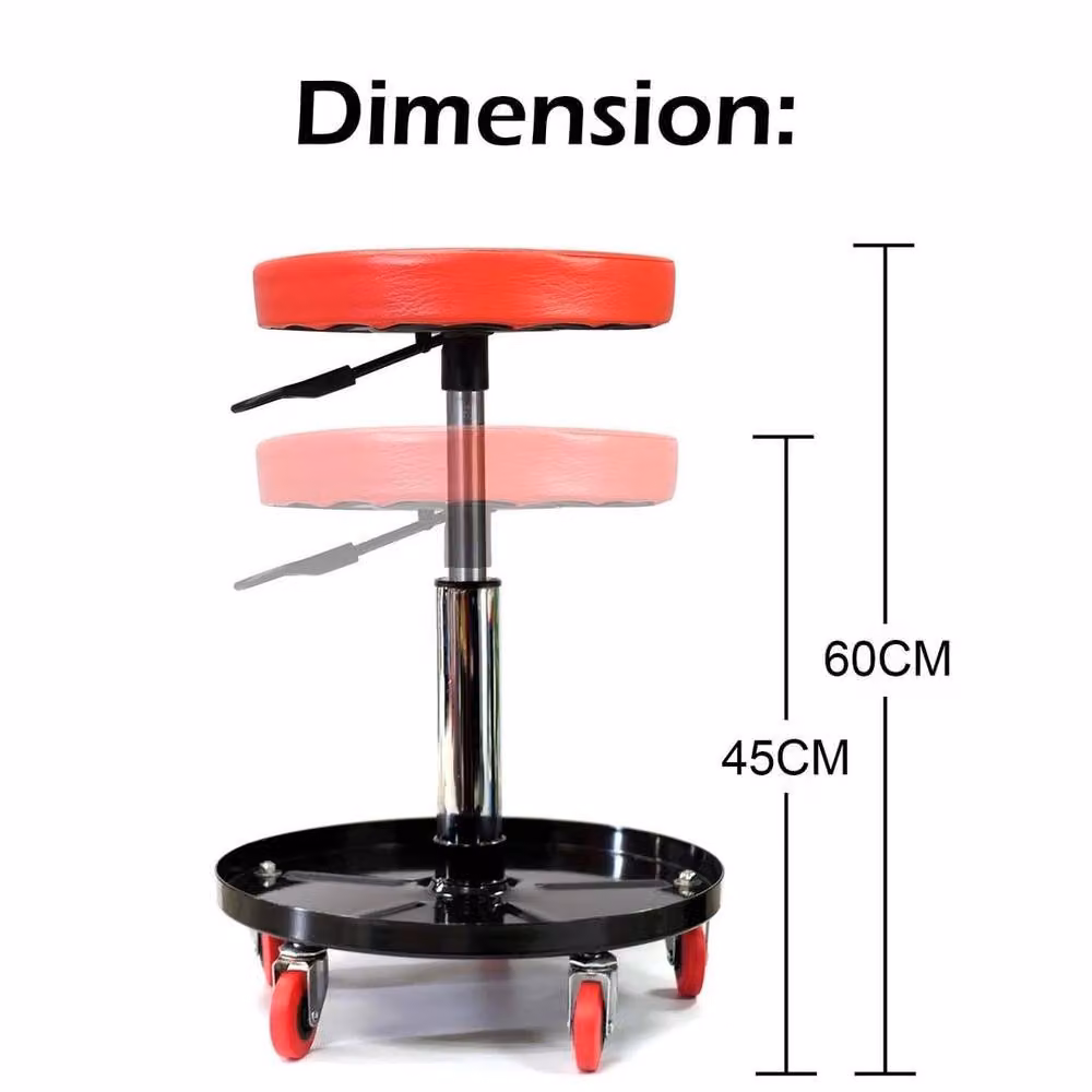 EONLION Round Pneumatic Stool Seat in Red, Diameter: 100 cm – 2